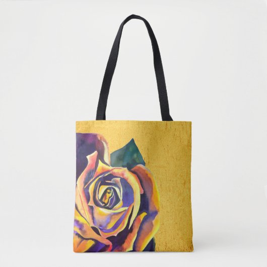 Golden Roos Gothic waterverf art Tote Bag (Voorkant)