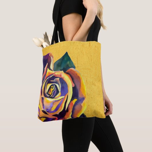 Golden Roos Gothic waterverf art Tote Bag (Dichtbij)