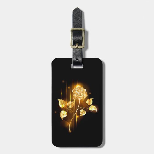 Golden roos (gouden roos) bagagelabel (Voorkant verticaal)