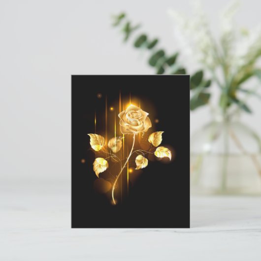 Golden roos (gouden roos) bedankkaart (Staand voorkant)