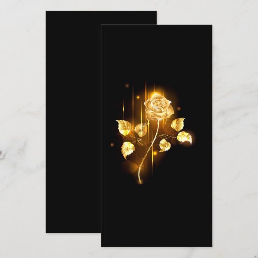 Golden roos (gouden roos) bedankkaart (Voorkant / Achterkant)