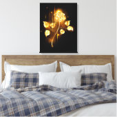 Golden roos (gouden roos) canvas afdruk (Insitu (Slaapkamer))