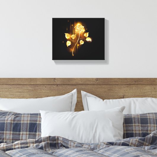 Golden roos (gouden roos) canvas afdruk (Insitu (Slaapkamer))