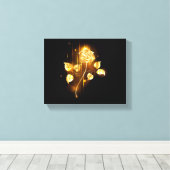 Golden roos (gouden roos) canvas afdruk (Insitu (Houten vloer))