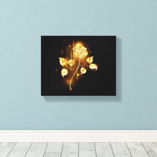 Golden roos (gouden roos) canvas afdruk (Insitu (Houten vloer))