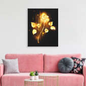Golden roos (gouden roos) canvas afdruk (Insitu (Woonkamer))
