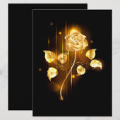 Golden roos (gouden roos) feestdagenkaart (Voorkant / Achterkant)