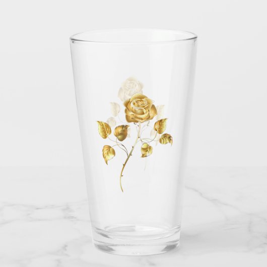 Golden roos (gouden roos) glas (Achterkant)