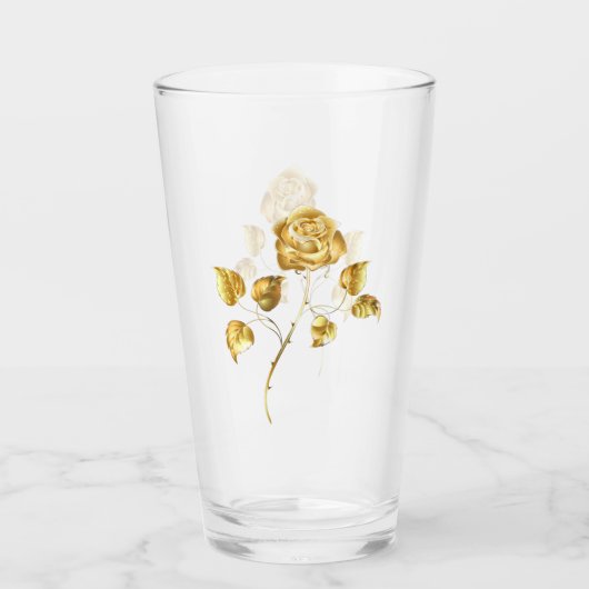 Golden roos (gouden roos) glas (Voorkant)