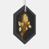 Golden roos (gouden roos) glas ornament (Voorkant Rechts)