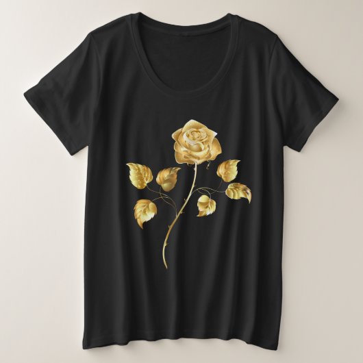 Golden roos (gouden roos) grote maat t-shirt (Design voorkant)