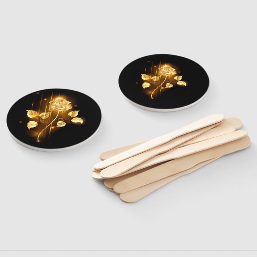 Golden roos (gouden roos) handwaaier (Niet-gemonteerd)