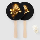 Golden roos (gouden roos) handwaaier (Voorkant en achterkant)