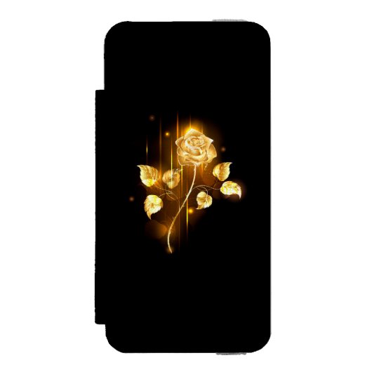 Golden roos (gouden roos) incipio iPhone portemonnee hoesje (Voorkant Agenda)