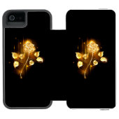 Golden roos (gouden roos) incipio iPhone portemonnee hoesje (Agenda Open)