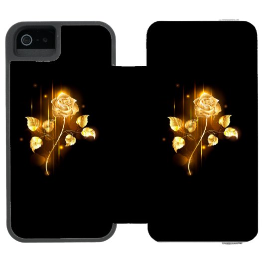 Golden roos (gouden roos) incipio iPhone portemonnee hoesje (Agenda Open)