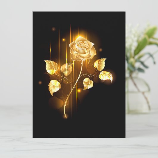 Golden roos (gouden roos) kaart (Staand voorkant)