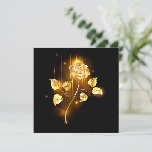 Golden roos (gouden roos) kaart (Staand voorkant)