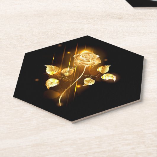 Golden roos (gouden roos) kartonnen onderzetters (Schuin)