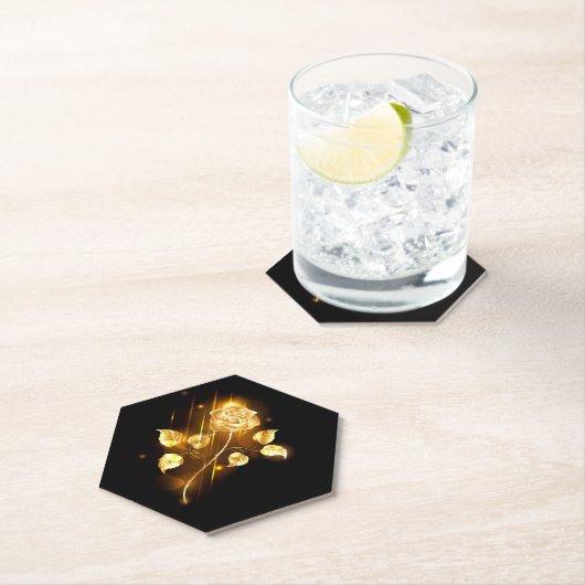 Golden roos (gouden roos) kartonnen onderzetters (Insitu)