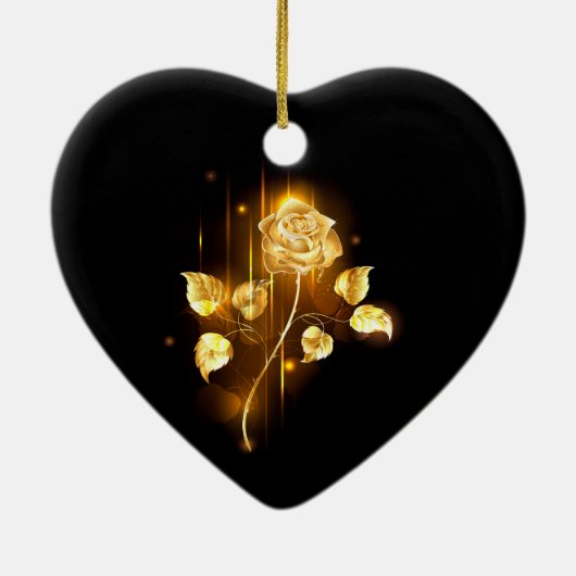 Golden roos (gouden roos) keramisch ornament (Achterkant)