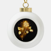 Golden roos (gouden roos) keramische bal ornament (Voorkant)