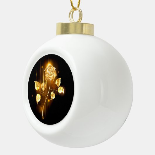 Golden roos (gouden roos) keramische bal ornament (Rechts)