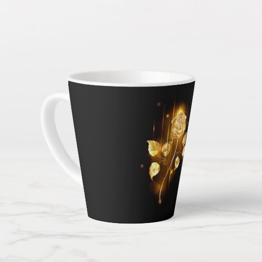 Golden roos (gouden roos) latte mok (Linkerhoek)