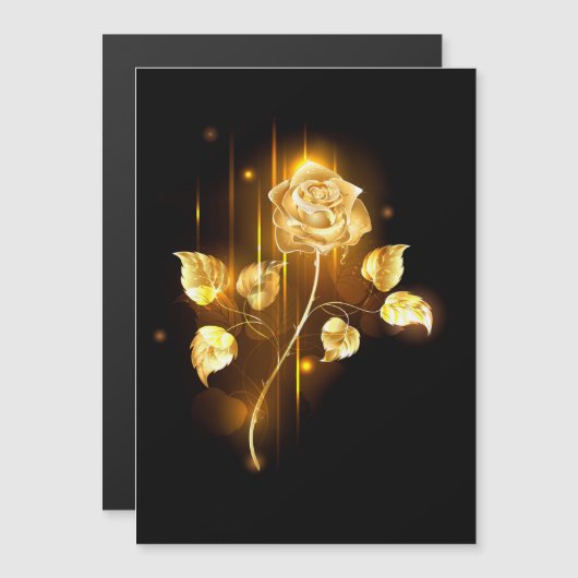 Golden roos (gouden roos) magnetische uitnodiging (Voorkant / Achterkant)