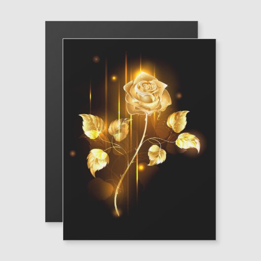 Golden roos (gouden roos) magnetische uitnodiging (Voorkant / Achterkant)