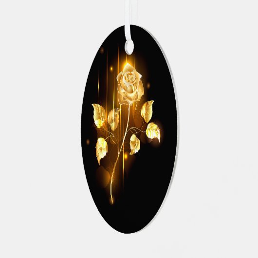 Golden roos (gouden roos) metalen ornament (Voorkant links)