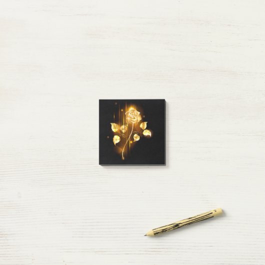 Golden roos (gouden roos) post-it® notes (Op bureau)