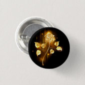 Golden roos (gouden roos) ronde button 3,2 cm (Voorkant /achterkant)