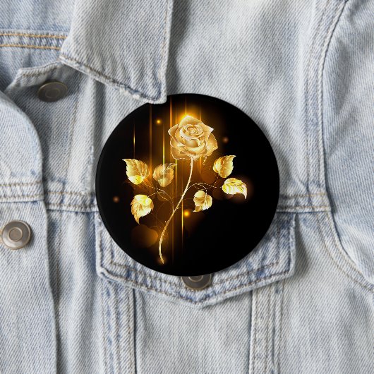 Golden roos (gouden roos) ronde button 4,0 cm (In situ)