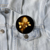 Golden roos (gouden roos) ronde button 7,6 cm (In situ)