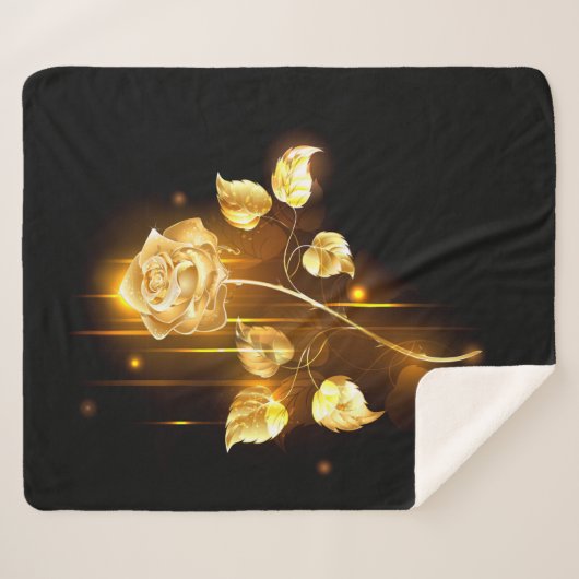 Golden roos (gouden roos) sherpa deken (Voorkant (horizontaal))
