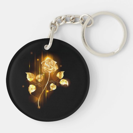 Golden roos (gouden roos) sleutelhanger (Achterkant)