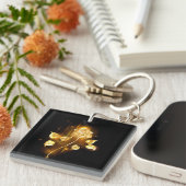 Golden roos (gouden roos) sleutelhanger (Voorkant Rechts)