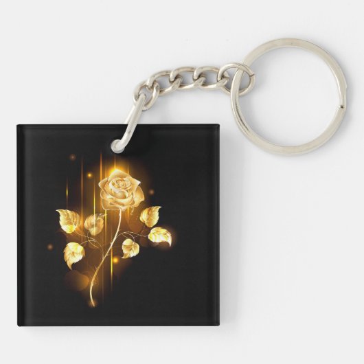 Golden roos (gouden roos) sleutelhanger (Achterkant)