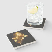 Golden roos (gouden roos) stenen onderzetter (Zijkant)