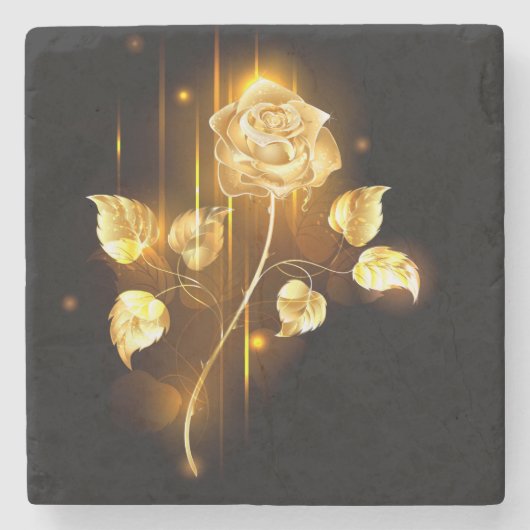 Golden roos (gouden roos) stenen onderzetter (Voorkant)