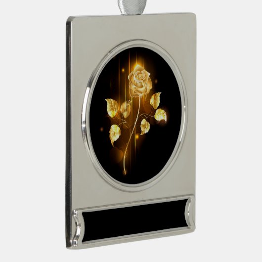 Golden roos (gouden roos) verzilverd banner ornament (Rechts)