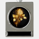 Golden roos (gouden roos) verzilverd banner ornament (Voorkant)