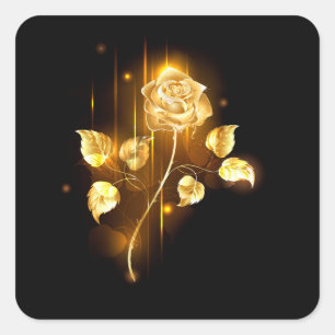 Golden roos (gouden roos) vierkante sticker