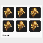 Golden roos (gouden roos) vierkante sticker (Vel)