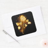 Golden roos (gouden roos) vierkante sticker (Envelop)