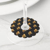 Golden roos (gouden roos) wijnglaslabel (Dichtbij)