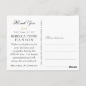 Golden Roos in geheugensympathie bedankt Briefkaar Briefkaart (Achterkant)