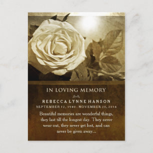 Golden Roos in geheugensympathie bedankt Briefkaar Briefkaart