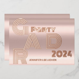 GOLDEN ROOS MODERN AFSTUDEERDER PARTY FOLIE UITNODIGING